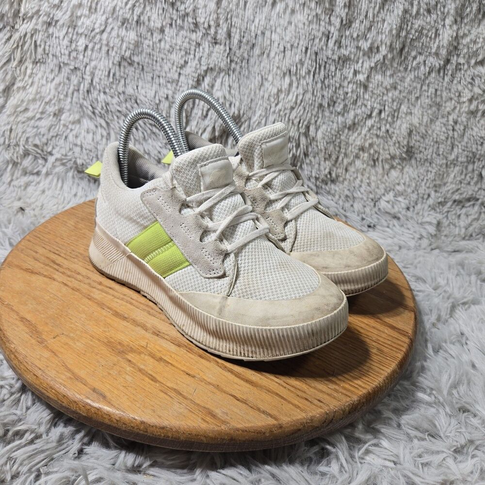 SOREL Out 'N About III Low Sneaker WP Waterproof Lace Boys 6 Low Top White/Green